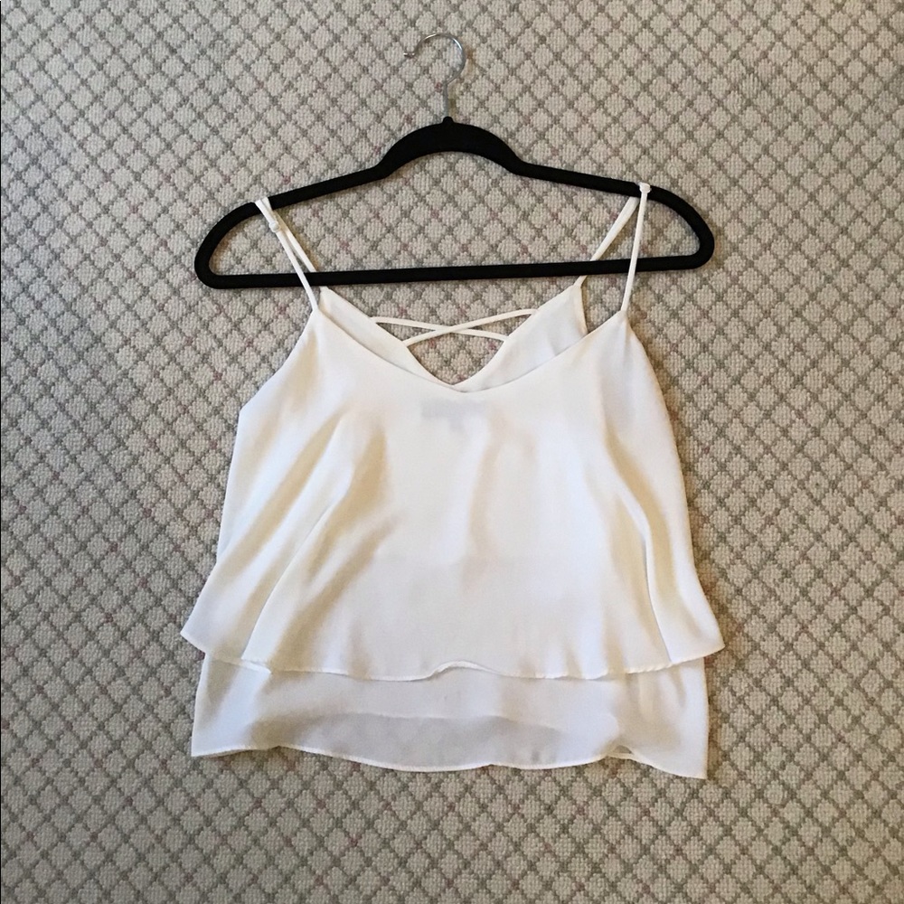 White silk like top